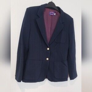 REGATTA SPORT 100% Pure Wool Jacket Blazer Navy Blue Size 8